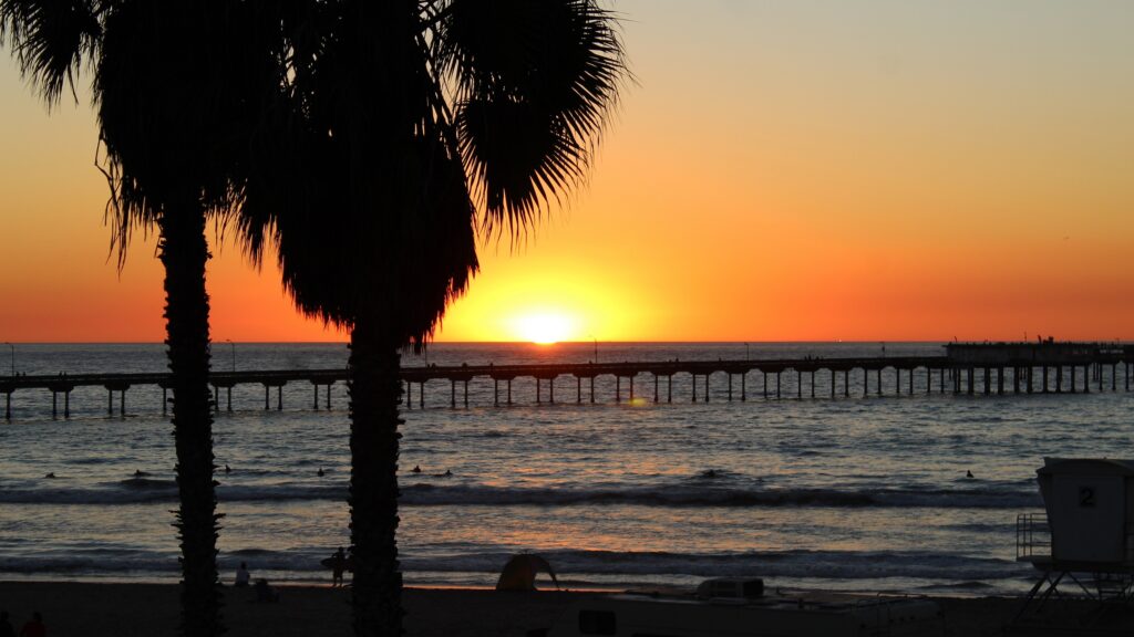 Zonsondergang Ocean beach San Diego roadtrip zuid west amerika 2 weken