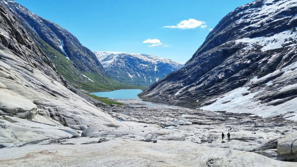 Gletsjermeer, Nigardsbreen gletsjer wandeling, Jostedalsbreen national park, één van de mooiste plekken van Noorwegen